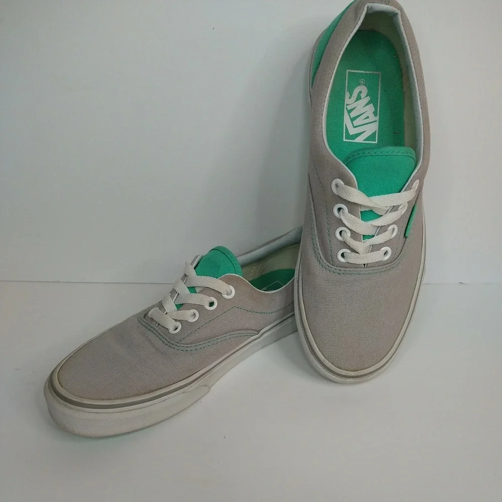 VANS ERA HEEL POP SKATE SHOE SLEET‎ GREY/MINT LEAF YOUTH M5.5, W7